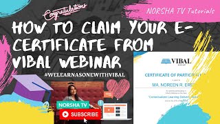 HOW TO DOWNLOAD ECERTIFICATE FROM VIBAL GROUP STEP BY STEP TUTORIAL [upl. by Notluf]