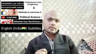 Contemporary crisis of legitimacy  Methods to overcome it  Abhishek gaur [upl. by Animrac708]