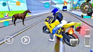 New Yellow Super Motor Bike In Parking 3D Driving Class Simulator Ali Gaming [upl. by Brandon422]