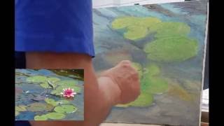 Tom Fisher 13 Water Lilies Speed Painting [upl. by Aeynod]