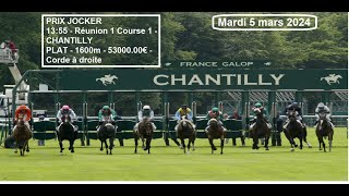 PRIX JOCKER 1355  Réunion 1 Course 1  CHANTILLY [upl. by Erdreid]