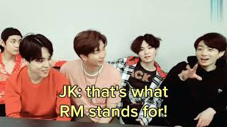 RMs reponse to jungkook calling him rapmonster 😂 [upl. by Haymes]