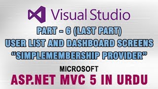 66 ASPNET MVC 5 Tutorial In Urdu  User List And Dashboard Screens [upl. by Bearce]