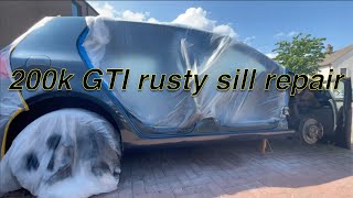 Rust repairs on a 200k mile Golf GTI rattle can paint job [upl. by Akimet]