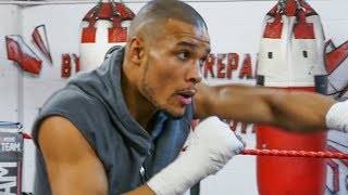 Chris Eubank Jr WARMUP amp STRETCHING  Media workout [upl. by Akerdnahs793]