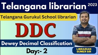 Telangana Gurukul librarian 🔴 DDC Dewey Decimal Classification  🔴 Class 2 [upl. by Vick]