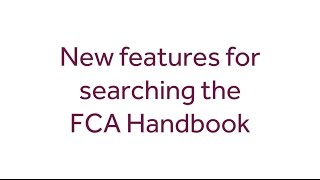 New features for searching the FCA Handbook [upl. by Kcirtapnaes]