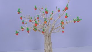 How to Make Amazing Tree from Toothpicks With Glue [upl. by Nonregla]