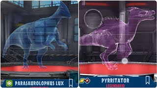 JURASSIC WORLD ALIVE  PARASAUROLOPHUS LUX  PYRRITATOR [upl. by Waldon930]