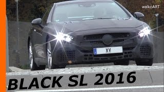 HALLOWEEN  Mercedes Erlkönig Prototype Black Masked SL R321 Facelift 2016 LA spotted [upl. by Ahsirk321]