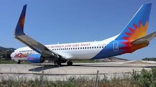 Jet2 737800 taking off runway 01 Skiathos JSI 13 July 2024 [upl. by Amil294]