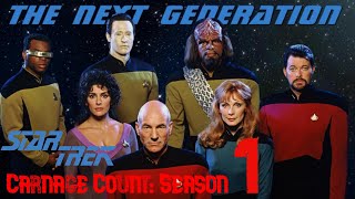 The Next Generation Season 1 Carnage Count  A Star Trek Compilation [upl. by Enirroc565]