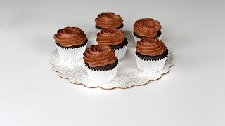 Chocolate Cupcakes with Whipped Chocolate Ganache Frosting [upl. by Papagena653]