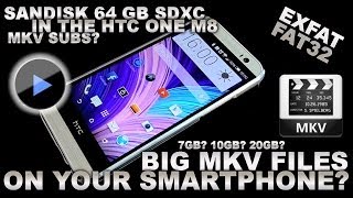 Big MKV files64GB SDXC Card on the HTC One M8 [upl. by Lemuela]