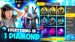 Free I Got New Bunny Bundle In 1 Diamond😍💎From 1 Diamond Store🏪 Garena Free Fire [upl. by Ynettirb989]