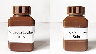 Iodine solution Preparation  Lugols Iodine  Aqueous Iodine  01N Iodine [upl. by Wiskind]