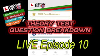 Theory Test Mock Questions  LIVE 10 [upl. by Ardet]