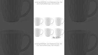 Larah by BOROSIL Curl Opalware Cup Set of 6 TeaCoffee Cups 160 ml Each amazon [upl. by Aidnyc]