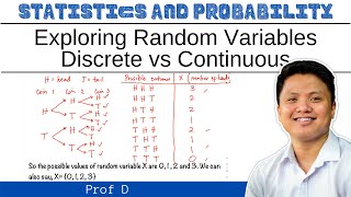 EXPLORING RANDOM VARIABLES  DISCRETE AND CONTINUOUS  PROF D [upl. by Llenrev313]