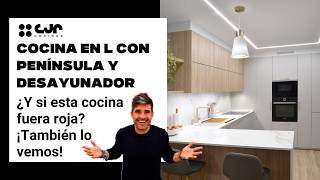 Cocina cashmere y madera en L con PENINSULA Cocinas CJR [upl. by Ennaeerb385]