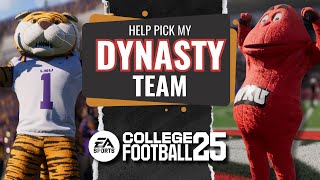 Pick My DYNASTY TEAM  College Football 25 [upl. by Helga]