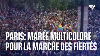 Marche des fiertés une marée multicolore dans les rues de Paris [upl. by Chloris563]