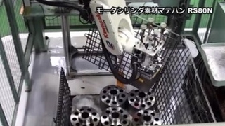 Machine Loading of Hydraulic Motor Parts  Kawasaki RS080N robot [upl. by Swiercz626]