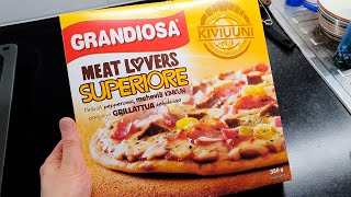 Grandiosa Meat Lovers Superiore Frozen Pizza Unboxing [upl. by Essirehs]