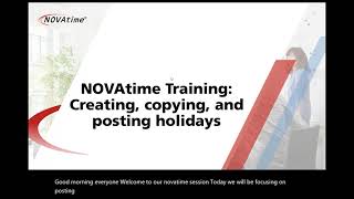 NOVAtime – Holiday – Creating copying and posting holidays [upl. by Derril]