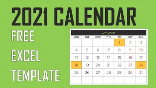 2021 Excel Calendar Template  21 Designs  Free Download [upl. by Medovich]