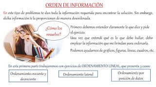 ORDEN DE INFORMACIÓN  ORDENAMIENTO CRECIENTE Y DECRECIENTE [upl. by Medrek]