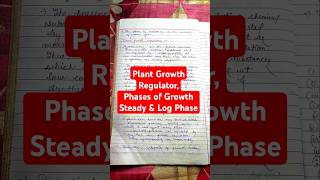 Plant Growth Regulator Phases of Growth Steady amp Log Phase Auxin shortnotes biology notes [upl. by Bathsheeb]