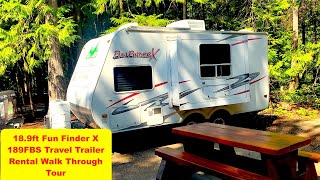 LittleRVrentalscom Kamloops BC 189ft Fun Finder X 189FBS Travel Trailer Rental Walk Through Tour [upl. by Jelena]