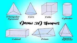 How to Draw 3D Shapes step by step Easy Beginners Tutorial [upl. by Guntar851]