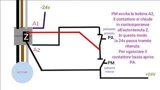 Collegare il contattore con autoritenuta [upl. by Xenia]