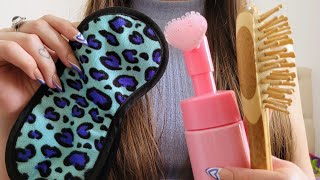 ASMR Pampering You For Sleep 💆🏻‍♀️💤 Inaudible Whispers Skin care Hair Brushing [upl. by Kcirtapnaes789]