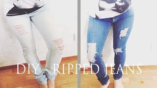 DIY  Ripped Jeans Tutorial [upl. by Tobye]