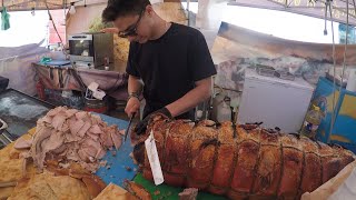 Street Food from Florence Huge Porchetta and Lampredotto for Stuffed Sandwiches [upl. by Alemrac773]