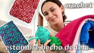 hice una FUNDA para laptop con estambre de TELA hecho en CASA  tutorial crochet  DIY principiantes [upl. by Eniar]