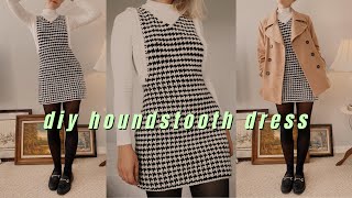 DIY crochet houndstooth sweater vest I mean dress [upl. by Joacima536]