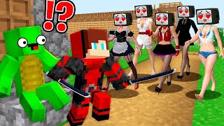 JJ DEADPOOL saves MIKEY from ALL the GIRLS lovers JJ save MIKEY in Minecraft  Maizen [upl. by Nivar625]