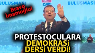 Ekrem İmamoğlu kendini protesto edenlere demokrasi dersi verdi [upl. by Okia]