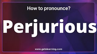 How to pronounce Perjurious in English correctly [upl. by Eceined]