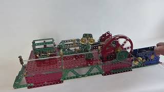 Meccano Horizontal Steam Engine replica of 1928 model [upl. by Beverly]