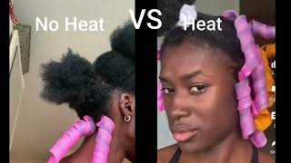 Curl formers on 4c natural hair Heat VS No Heat SHOCKING RESULTS [upl. by Carmelina]