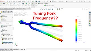 Frequency Analysis of Tuning Fork in SolidWorks Simulation [upl. by Ayifa]