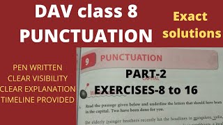 DAV class 8 English practice book chapter 9 Punctuation solution  Punctuation class 8 DAV [upl. by Brighton]