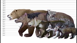 PREHISTORIC HUNTERS  ANIMATED SIZE COMPARISON enable subtitles [upl. by Ergener607]