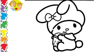 How to draw my melody💓💞  Sanrio  cute easy melody drawing tutorials  easy melody drawing [upl. by Nylatsirhc366]