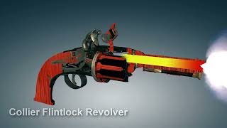 Collier Flintlock Revolver How it works  3dGun [upl. by Eessej]